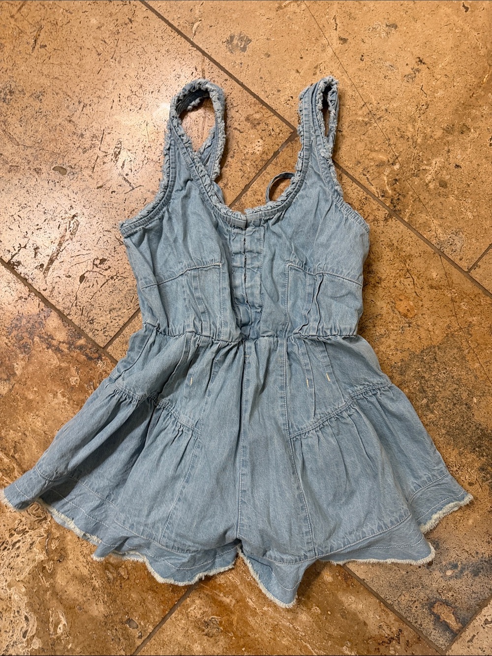 Free People Light Blue Denim Romper - Girls